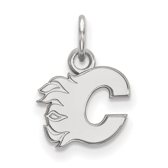14k White Gold NHL Calgary Flames XS (Tiny) Charm or Pendant - Picture 1 of 3